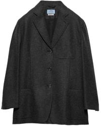 Prada - Chaqueta De Re-Wool Con Botones - Lyst
