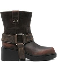 Vic Matié - 60Mm Buckle-Strap Leather Biker Boots - Lyst