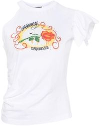 DSquared² - Logo-print One-shoulder T-shirt - Lyst