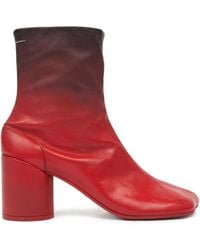 MM6 by Maison Martin Margiela - Knöchelhohe Lederstiefel - Lyst