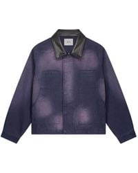 Arte' - Veste En Jean À Effet Délavé Et Col En Cuir - Lyst