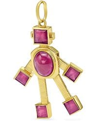 Van Robot - Colgante en oro amarillo de 18 ct con rubí - Lyst