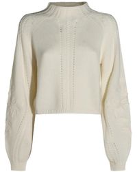 Twinset - Floral-Embroidered Cable-Knit Sweater - Lyst