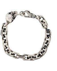 Emanuele Bicocchi Pulsera de cadena con motivo de calavera - Gris
