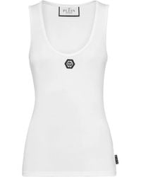 Philipp Plein - Logo-Appliquéd Cotton Tank Top - Lyst