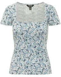 Ralph Lauren - Floral-Print Square-Neck T-Shirt - Lyst