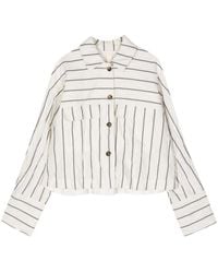 Forme D'expression - Striped Drop-Shoulder Shirt Jacket - Lyst