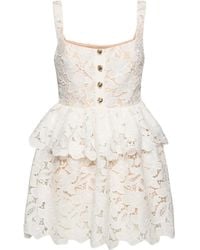 Self-Portrait - Vestido corto con detalle de botones - Lyst