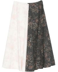 Ganni - Floral-print Panelled Skirt - Lyst