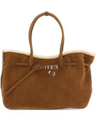Marge Sherwood - Large Grandma Used Buckle-Detail Shearling-Trim Tote Bag - Lyst