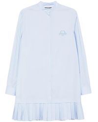 Moschino - Logo-Embroidery Pleated-Hem Mini Dress - Lyst