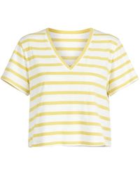 ASKK NY - T-Shirt Rayé Shrunken À Col V - Lyst