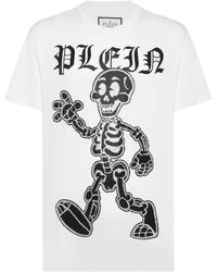 Philipp Plein - Rhinestone-skeleton Cotton T-shirt - Lyst