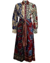 FARM Rio - Midi-Jurk Met Bloemenprint - Lyst