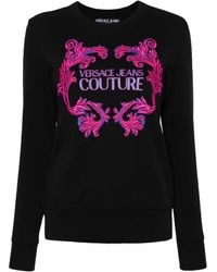 Versace - Barocco Logo-print Cotton Sweatshirt - Lyst