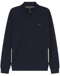 BOSS - Cotton-Blend Jacket With Metallic Logo - Lyst
