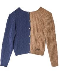 Moschino - Cardigan Inverso En Maille Torsadée - Lyst