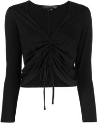 Veronica Beard - Plunging V-neck Gathered-detail Top - Lyst