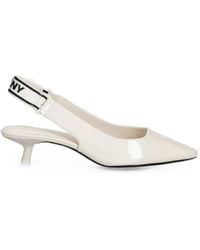 DKNY - Logo-Strap Slingback Heeled Pumps - Lyst