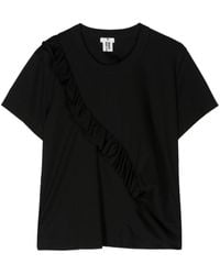 Noir Kei Ninomiya - Ruffled Detailing Cotton T-shirt - Lyst
