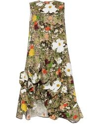 JNBY - Floral-Print Cotton Midi Dress - Lyst