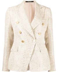 Tagliatore - Double-Breasted Sequin-Embellished Blazer - Lyst
