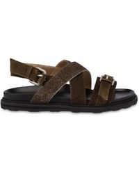 Moschino - Buckled Suede Sandals - Lyst