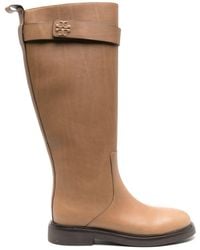 Tory Burch - Double T Leather Knee Boots - Lyst