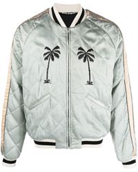 Palm Angels - Embroidered-motif Quilted Jacket - Lyst