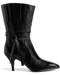 DSquared² - Logo-plaque Self-tie Leather Boots - Lyst