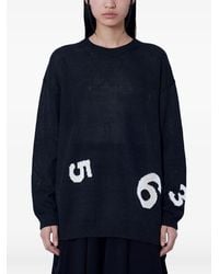 Yohji Yamamoto - Numeric-Motif Long-Sleeve Sweater - Lyst