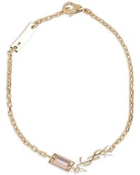 Saint Laurent - Pulsera con charm del logo - Lyst