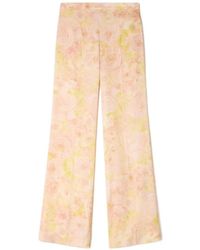 Sandro - Floral-Print Flowy Trousers - Lyst