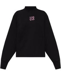 Palm Angels - Stehkragen-Sweatshirt mit Logo - Lyst