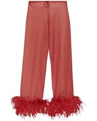 Oséree - Feather-Trimmed Trousers - Lyst