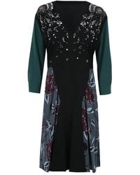 Prada - Abito Con Cristalli E Stampa A Fiori - Lyst