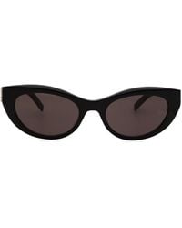 Saint Laurent - Logo-lettering Cat-eye Frame Sunglasses - Lyst