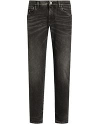 Dolce & Gabbana - Jeans Met Logoplakkaat En Vervaagd Effect - Lyst