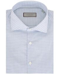 Canali - Check-Pattern Button-Down Cotton Shirt - Lyst