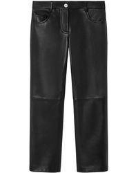Versace - Leather Straight Trousers - Lyst