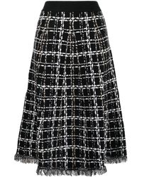 B+ AB Tweed Midi Skirt - Black