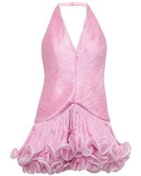 Stolen Stores - Ruffled Halterneck Mini Dress - Lyst