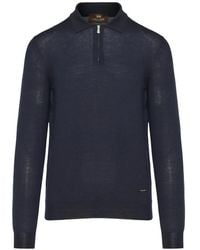 Enrico Mandelli - Half-Zip Polo Sweater - Lyst