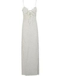Mar De Margaritas - Tie-Detail Polka-Dot Dress - Lyst