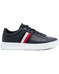 Tommy Hilfiger - Baskets Lacées À Détails Rayés - Lyst