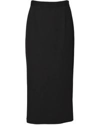 SOLOTRE - Slit-Detail Midi Skirt - Lyst