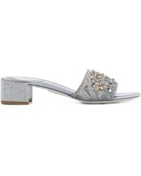 Rene Caovilla - Christy Crystal-Embellished Lace Sandals - Lyst