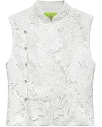 Shanghai Tang - Tang Lace-Embroidered Top - Lyst