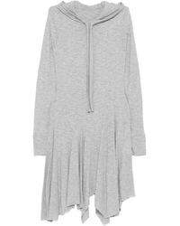 OPEN YY - Logo Hooded Mini Dress - Lyst