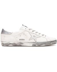 Golden Goose - Super-Star Classic White/Silver Sneakers - Lyst